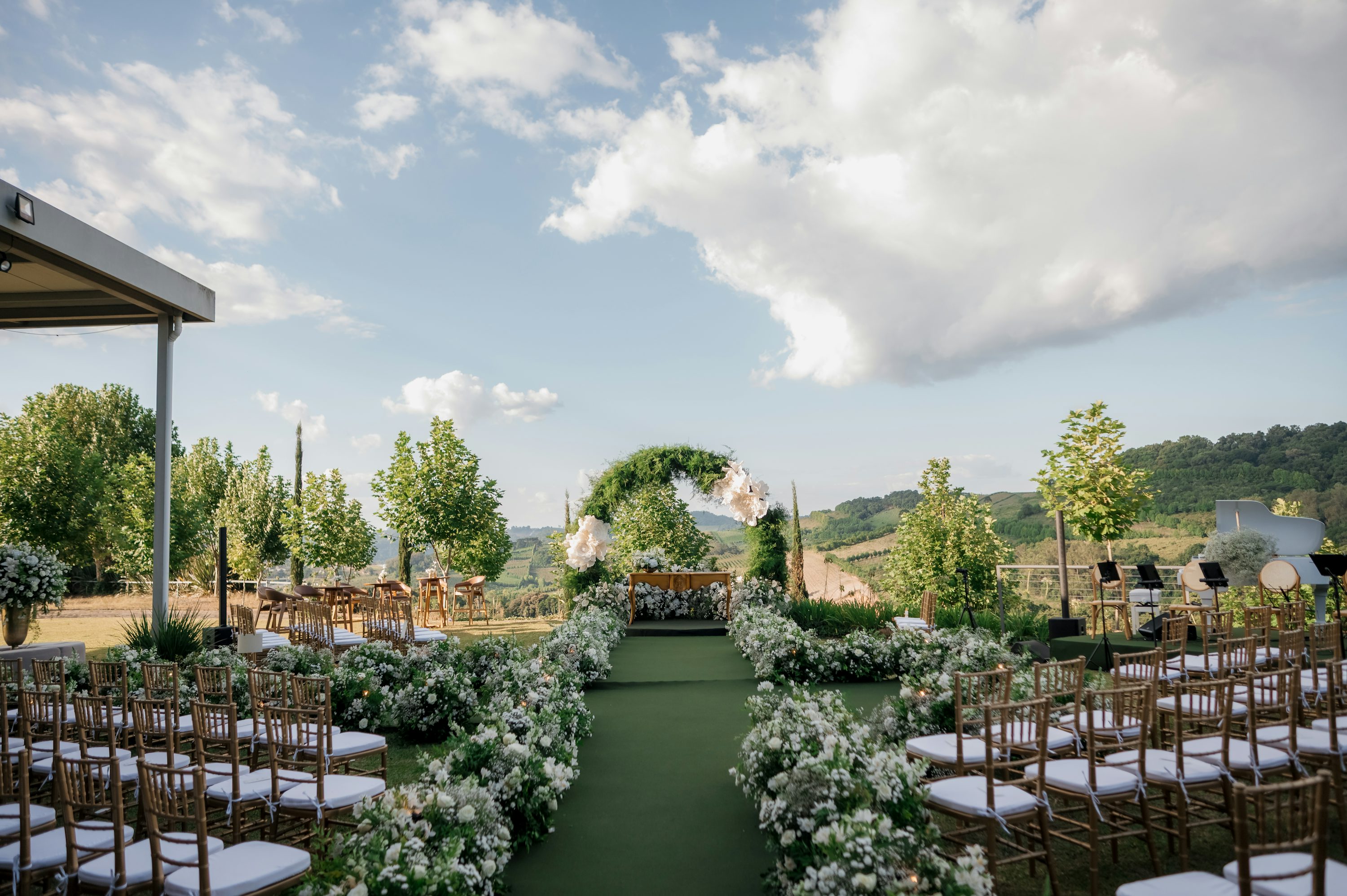 Illustrative outdoor celebration setting